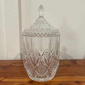 NWT Celebrations by Mikasa Crystal Savanna 9.75" Biscuit Barrel Jar